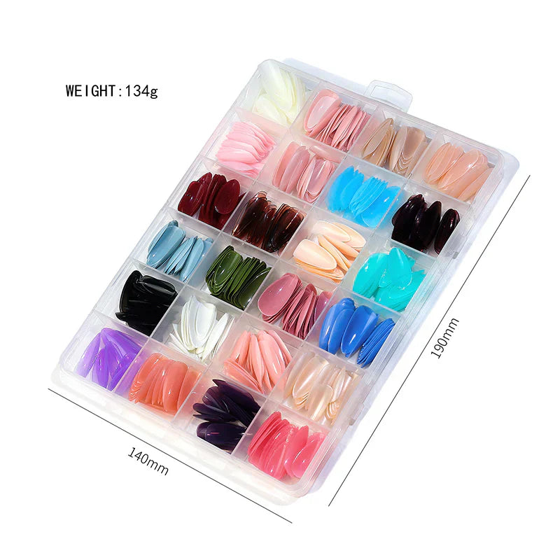 576 Pcs Nails Kitt (24 PCS) Colorful Nails